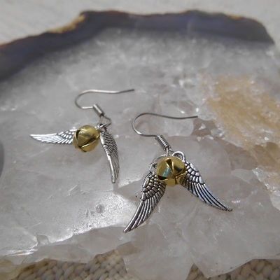 Harry potter "golden snitch" earrings