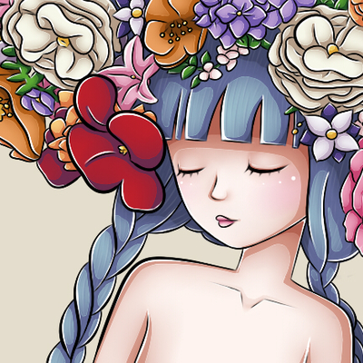 Blooming marigolds print (large)