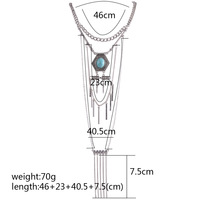 Bohemia Sweater Chain Tassel Turquoise Necklaces - Thumbnail 3