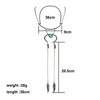 Women Fashion Sweater Chain Turquoise Necklaces - Thumbnail 3