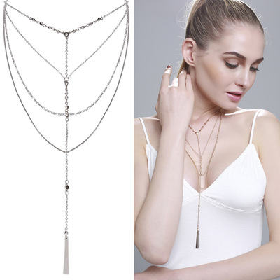 Women Sweater Chain Fashion Necklaces Jewelry