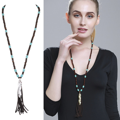Women fashion chain turquoise necklaces jewelry