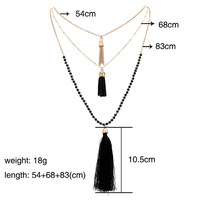 Women Fashion Tassel Chain Turquoise Necklaces Jewelry - Thumbnail 2