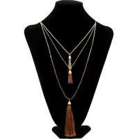 Women Fashion Tassel Chain Turquoise Necklaces Jewelry - Thumbnail 4