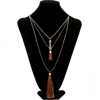 Women fashion tassel chain turquoise necklaces jewelry