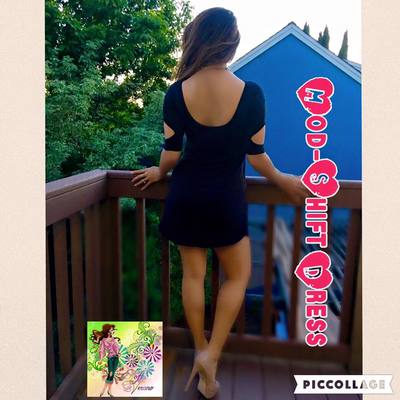 Mod-Shift Dress w/Cut-Out Sleeves