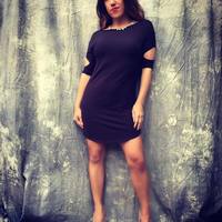 Mod-Shift Dress w/Cut-Out Sleeves - Thumbnail 2