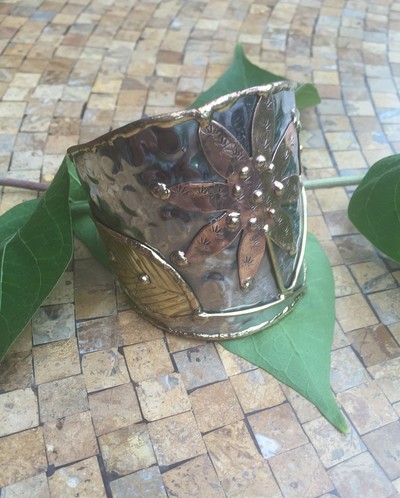 Leaf of Vitility Brass Cuff