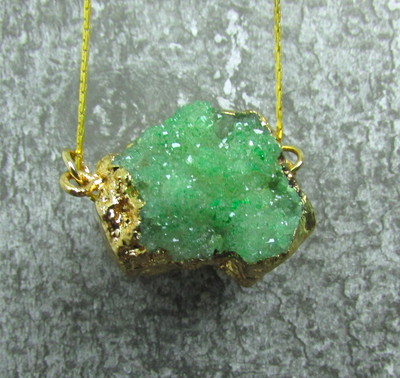 Small Gold Plated Green Cluster