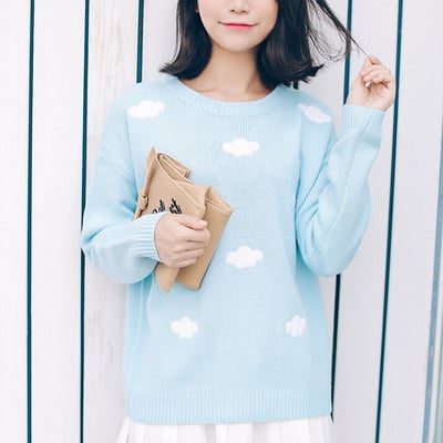 Sweet blue sky white clouds pullovers