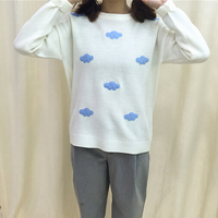 Sweet blue sky white clouds pullovers - Thumbnail 1