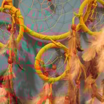 Large Yellow Beaded Dream Catcher