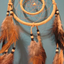 Large Tan Beaded Dream Catcher