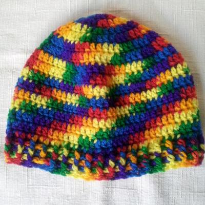 Rainbow beanie hat