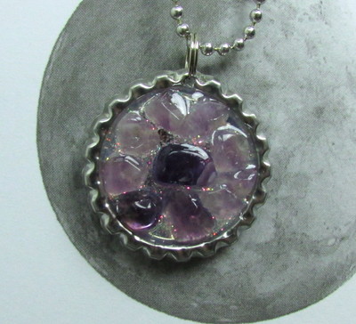 Resin Cast Amethyst Pendant 