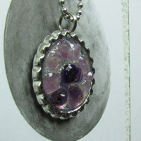 Resin Cast Amethyst Pendant  - Thumbnail 1