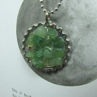 Resin Cast Green Aventurine Pendant - Thumbnail 1
