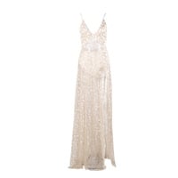 Beige See Thru Sequin Maxi - Thumbnail 3