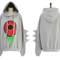 Harajuku eye dinosaur bat sleeve hoodies - Thumbnail 3
