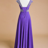 regency prom dresses,Regency A-line Scoop Floor-length Chiffon Evening Dress Prom Dresses 9810 - Thumbnail 1