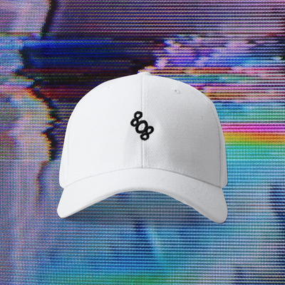 808 baseball cap in white