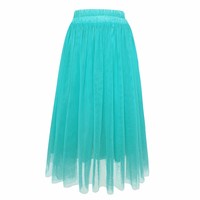 Candy Color Tulle Skirt - Thumbnail 1