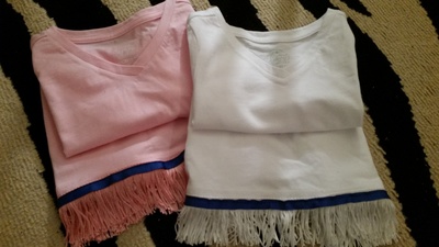  Adult (Female) Short sleeve Shirt with Bordered Fringe (Set of 3)