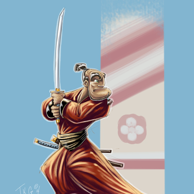 Blue/brown samurai