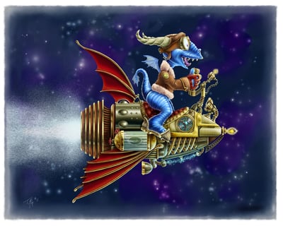 Steampunk Rocket Dragon