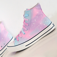 Harajuku galaxy Hand-painted canvas shoes - Thumbnail 3