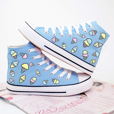 Harajuku ice cream hand-painted canvas shoes