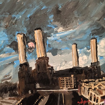 Pink Floyd - Animals 8"x8" painting - acrylic on canvas