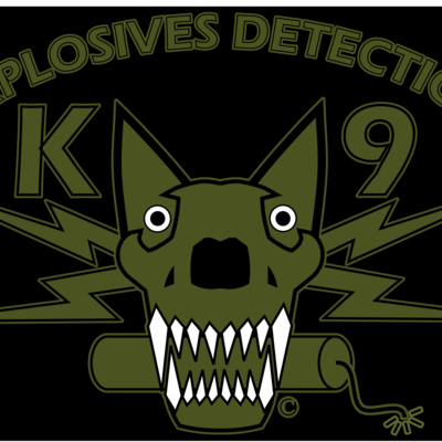 Explosives detection k-9 skull license plate