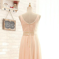 Long bridesmaid dress, lace bridesmaid dress, elegant bridesmaid dress, popular bridesmaid dress, wedding party dress, PD15204 - Thumbnail 2