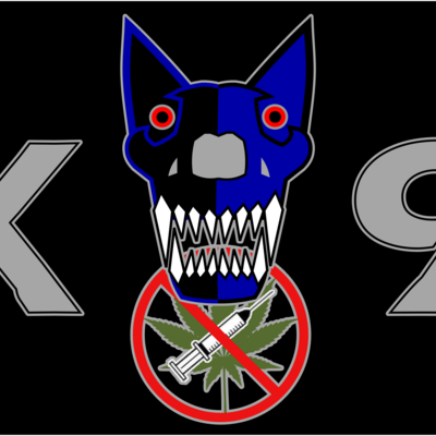 Drug detection k-9 skull license plate