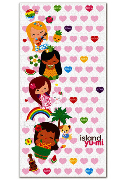 "ISLAND YUMI - SWEETHEARTS" KIDS BEACH TOWEL