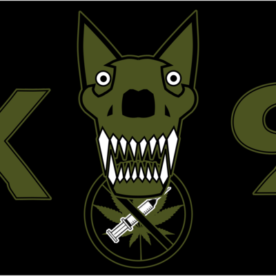 Drug detection k-9 skull license plate