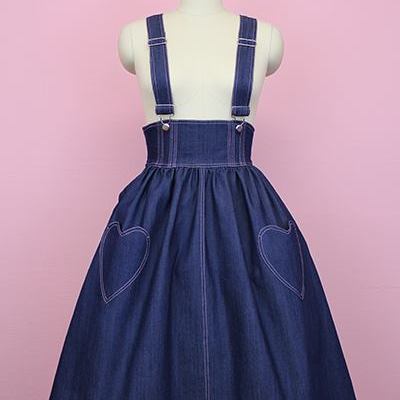 Denim heart pocket jumper