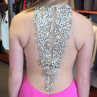 sexy prom dresses,Trumpet Mermaid High Neck Sweep Brush Train Elastic Woven Satin Evening Dress Prom Dresses 9889 - Thumbnail 1