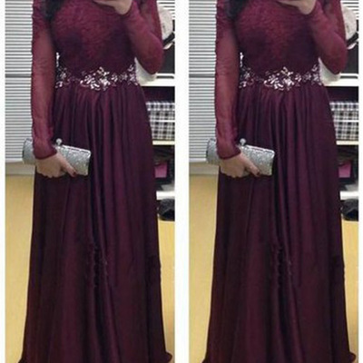 Prom dresses with sleeves,grape a-line off-the-shoulder floor-length chiffon evening dress prom dresses 9896