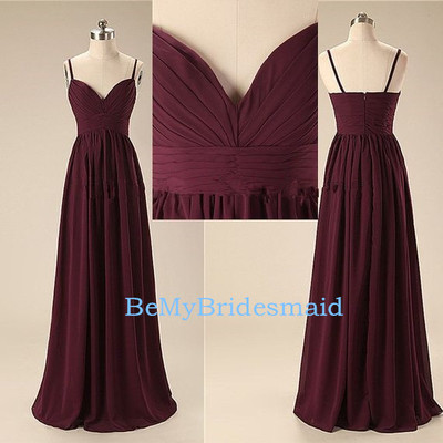 Lovely simple dark purple straps prom dresses, bridesmaid dresses, simple party dresses