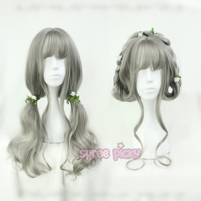 Grey lolita harajuku long curl wig sp166816 - Thumbnail 1