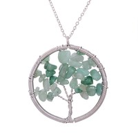 Rainbow 7 Chakra Amethyst Tree Of Life Quartz Wisdom Tree Necklace - Thumbnail 1