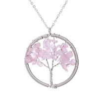 Rainbow 7 Chakra Amethyst Tree Of Life Quartz Wisdom Tree Necklace - Thumbnail 4