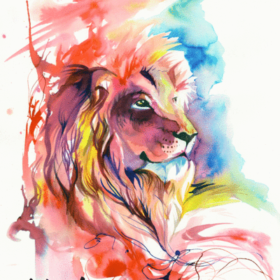 Lion splash - print