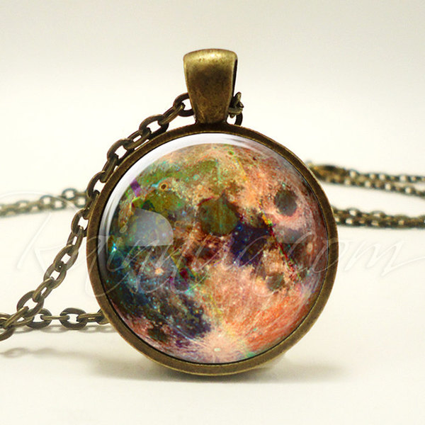 Full Moon Necklace, Wiccan Jewelry, Pagan Pendant (1876B1IN)