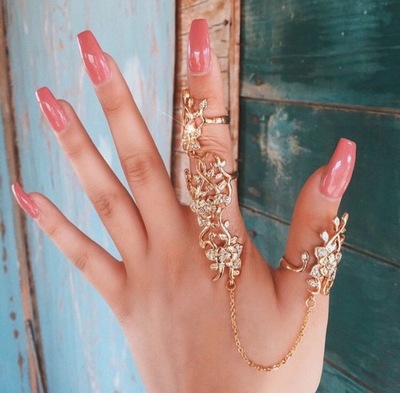 Royalty 2 finger rose gold plated ring