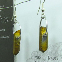 Gold Crystal Point Earrings - Thumbnail 1