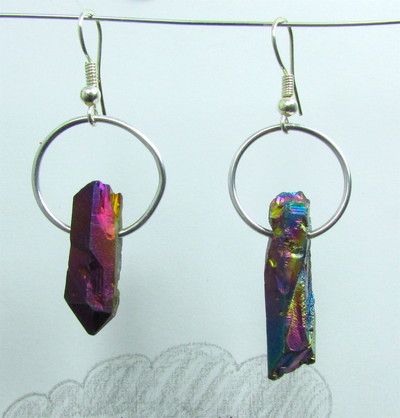 Oil Spill Point Earrings