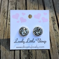 8mm Silver Studs with Silver Setting - Thumbnail 1